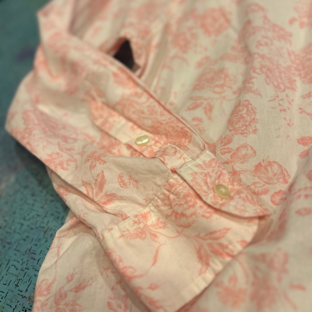 Pink Toile Print Button Down - Picture 2 of 10